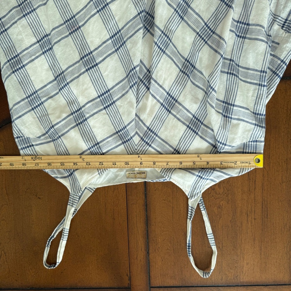 Anthropologie Holding Horses Blue White Plaid Belmar Dress M/L - Picture 6 of 7